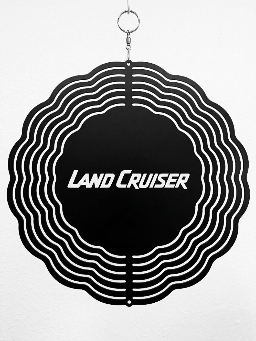 10" Toyota Land Cruiser Kinetic Wind Spinner - Black Metal Hanging Yard Decor